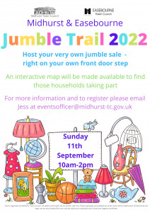 The Jumble Trail will take place this Sunday 10am until 2pm. @ Households Across Easebourne and Midhurst